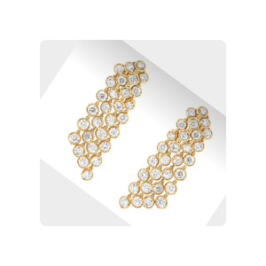 H.a. impex หรูหราทอง14K เพชร CVD 4.50CT ประกายข้อความยาวต่างหูห้อย - Product Image 3