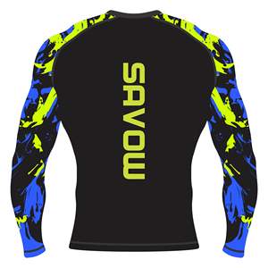 เสื้อรัดกล้ามเนื้อแบบยูนิเซ็กซ์ สำหรับ MMA BJJ มวย ฝึกซ้อมในยิม ป้องกันรังสียูวี แห้งเร็ว เหมาะสำหรับเล่นเซิร์ฟ ขายส่ง รับสกรีนโลโก้ - Product Image 2