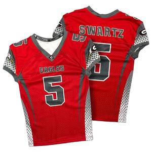 ชุดกีฬาผู้ชายคุณภาพสูง ชุดฟุตบอลอเมริกัน ชุดฟุตบอล น้ำหนักเบา ผลิตจากโพลีเอสเตอร์ 100% สีปรับแต่งได้ บริการ OEM - Product Image 5