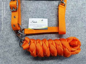 Premium Equestrian 2ply Nylon <b>Halter</b> Set Customizable OEM/ODM English Saddle Racing Horse Leads a Stylish Fancy Choice - Product Image 4