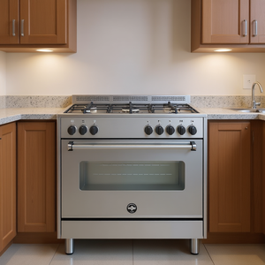 Cuisinière à gaz La Germania AMN965EXV 24 avec four électrique, 5 zones, acier inoxydable, classe A, 89,7x60x87cm, modèle Americana - Product Image 3