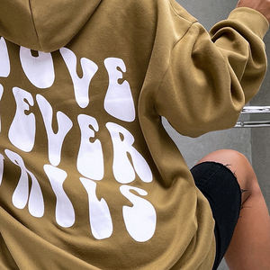 Top Qualité Hommes Femmes Hoodies Broderie Logo Personnalisé Coton Polaire Tissu - Product Image 4