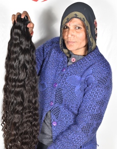 Double trame Deep Wave Extensions de cheveux humains vierges indiens traités à la machine Alignement des cuticules pour femmes Noir Naturel - Product Image 5