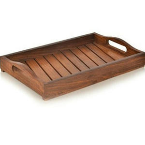 Bandeja de madera clásica real para servicio de frutas y decoración, vajilla de decoración para el hogar, bandeja galvanizada de diseño de cuatro ruedas - Product Image 2