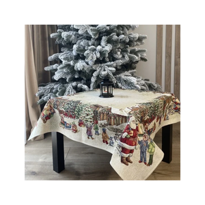 Modern Abstract Striped Square <b>Tablecloth</b> 100% Cotton Embroidered Woven Waterproof Oilproof Home Dining Cover <b>Green</b> Yellow Beige - Product Image 6