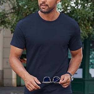 เสื้อยืดคอกลมผู้ชายน้ำหนักมากเสื้อยืดผ้าฝ้ายพรีเมี่ยม - Product Image 4