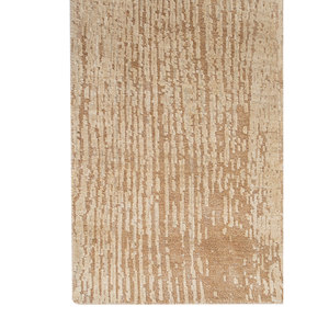 พรมขนสัตว์ผสมไหมถักมือสีเบจน้ำตาลลายเอนโทรปี สำหรับห้องนั่งเล่น พรมปูพื้นรูปทรงสี่เหลี่ยมผืนผ้าสำหรับบ้านและทางเดิน - Product Image 4