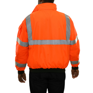 Hot Selling <b>Reflective</b> <b>Safety</b> <b>Clothing</b> Insulated Men's Winter Waterproof Work Wear Hi Vis Button Jacket - Product Image 6