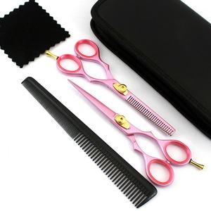 Ensemble de ciseaux professionnels roses pour la coupe des cheveux, en acier inoxydable, lame tranchante, pour droitiers, manche long, usage en salon - Product Image 6