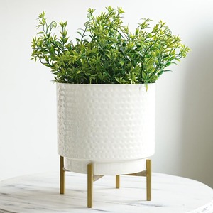 Pot de fleurs blanc de qualité supérieure pour plantes d'intérieur, style moderne pour la maison, utilisation décorative sur table, sol ou balcon, en provenance d'Inde - Product Image 1
