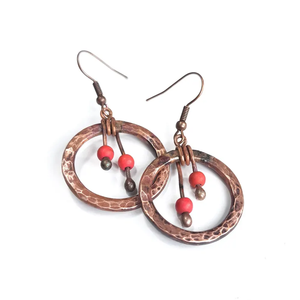 Boucles d'oreilles disque grande patine Howland Island Février 2026, bijoux artisanaux, noir et or, style années 1920, pour femmes, filles et enfants, bijoux de costume - Product Image 5