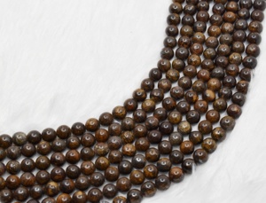 Perles de pierre précieuse rondes de 8 mm en bronzite naturelle sculptée de qualité supérieure pour la vente en gros, pierre de guérison, Anshul Impex - Product Image 1