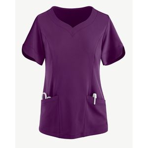 Ensemble de gommage pour dames Uniforme Col V Top Pantalon Infirmière Personnalisé Propre Logo Tailles Médical Hôpital Clinique Vente en gros Remise Ensemble de gommage - Product Image 6