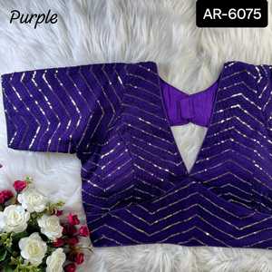 ชุดส่าหรีผ้าไหมออร์แกนซ่าสุดสวยทันสมัยพร้อมงานปักเลื่อมแฟนซีเสื้อสำหรับงานแต่งงาน - Product Image 2