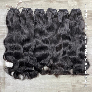 Extensions de cheveux humains indiens naturels, qualité Remy vierge, double trame, couleur naturelle, vague naturelle, pas cher - Product Image 2