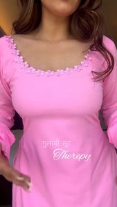 Elegant <b>Pink</b> Georgette <b>Salwar</b> <b>Kameez</b> Plazo Fancy Lace Detailing Traditional Style Quick Dry All Seasons Festive Parties Mehendi - Product Image 4