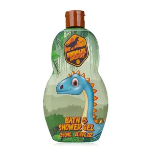 Accentra гель для ванны и душа динозавр приключенческий флакон, 340 мл, аромат: яблоко, цвет: зеленый/оранжевый
