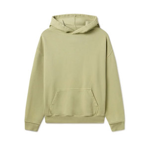 Sweats à capuche 100% coton légers pour hommes, manches longues, couleur unie, avec poche, coupe ample, hauts décontractés pour l'hiver - Product Image 4