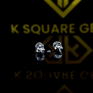 Halo <b>Emerald</b> Cut Moissanite Earrings, <b>Emerald</b> <b>Stud</b> Earrings, Push Back Earrings, Wedding Earrings for Women, 10k White Gold - Product Image 5