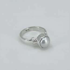 925 Sterling Silver Handmade <b>Dainty</b> Pearl <b>Ring</b> White Freshwater Boho June Birthstone Gift New Collection of Handmade Jewelry - Product Image 5