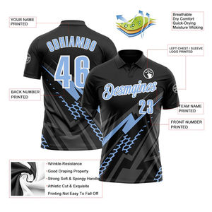 Camiseta de Golf de Algodón Jersey Transpirable Personalizada, Impresión por Sublimación Completa, Secado Rápido, Color Completo - Product Image 2