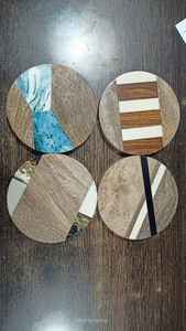 New design wooden coaster modern design home <b>bar</b> hotel use set of four round hottest selling coaster - Product Image 3
