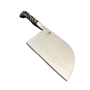 Hecho a mano de alta calidad de acero al carbono forjado completo Tang Nakiri cuchillo de carnicero mango rodante con Funda de cuero - Product Image 2