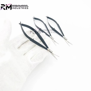 RMI nouveau produit de ciseaux à ressort tendance pointe en argent et emballage de Tube en plastique de ciseaux à ressort de qualité supérieure enduit de poudre noire - Product Image 5