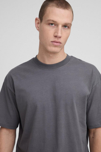 Entrenamiento físico 100% algodón ajuste suelto en blanco liso venta al por mayor caja ajuste hombro caído 250 300GSM Jersey camiseta para hombres - Product Image 3