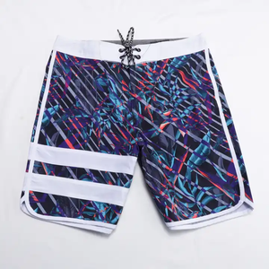 กางเกงว่ายน้ำขาสั้นผู้ชายกางเกงขาสั้นพิมพ์ลายชุดว่ายน้ำเล่นน้ำชายหาดมีกระเป๋ากางเกงว่ายน้ำผ้าโพลีเอสเตอร์แบบปรับแต่งได้สำหรับ100% - Product Image 2