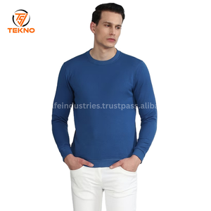 Sudadera personalizable de cuello redondo para hombre, sudadera informal cómoda con logotipo de algodón 100%, bordado sólido a precio barato, servicio OEM - Product Image 4