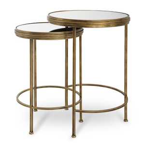 Juego de 2 mesas laterales personalizables de vidrio de metal ecológicas modernas, muebles para el hogar, decoración para sala de estar - Product Image 1