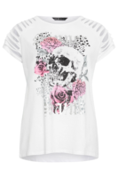 T-shirt décontracté tendance à imprimé crâne, respirant, séchage rapide, anti-boulochage, anti-plis, grande taille pour femme, idéal pour l'été, OEM/ODM
