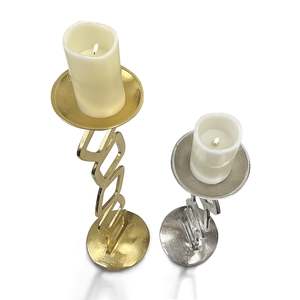 Support de bougie géométrique en aluminium WB Inc India pour la décoration intérieure, Noël, mariage, éclairage - Métal durable, personnalisable - Product Image 2