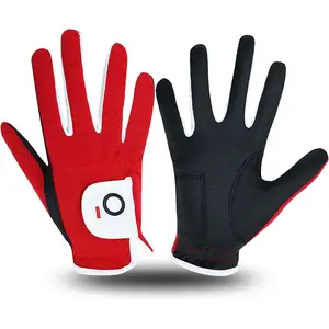 Toddler Junior Youth Golf Glove Red Hot Day Golf Gloves Lightweight Flexible Black Palm Soft Handed Left Right Comfortable