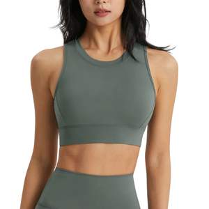 Soutien-gorge de sport ajustable à col haut et dos nu en spandex, haut court pour la salle de sport, le yoga et la course à pied, haut de yoga - Product Image 3