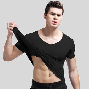 Camiseta de Cuello en V para Hombre, 100% Algodón, Estilo Formal Simple, 160GSM 200GSM, Ligera, Informal, Básica, Suministro al por Mayor para Gimnasio - Product Image 2