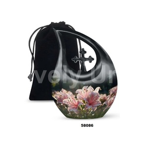 โกศบรรจุอัฐิรูปหยดน้ำลายดอกไม้ ดีไซน์เฉพาะตัว สำหรับผู้ใหญ่ พร้อมถุงกำมะหยี่ฟรี - Product Image 4