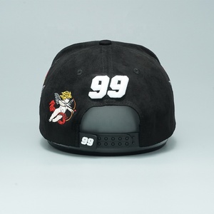 Gorra de béisbol de gamuza de dos toneladas personalizada con logotipo bordado personalizado lateral y logotipo bordado impreso personalizado línea mancha - Product Image 5