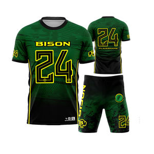 Ensemble d'uniformes de football 7v7 personnalisés par sublimation, grandes tailles, pour hommes et adultes, respirant, séchage rapide, anti-bactérien, maillots et shorts d'équipe - Product Image 5
