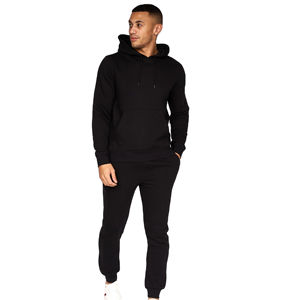 Conjunto Deportivo Informal de Talla Grande con Logotipo Personalizado para Hombre, Sudadera y Pantalones Deportivos de Forro Polar para Invierno - Product Image 1