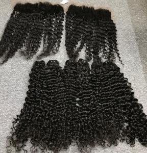 Article chaud VQ cheveux 1B vague d'eau couleur naturelle 100% extensions de cheveux humains bruts vietnamiens trame Stock fermeture en dentelle paquet profond 24h - Product Image 6