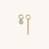 Single Pav Diamond Bar <b>Hoop</b> <b>Earring</b> Fashionable Ear <b>Charm</b> - Product Image 3