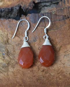 Red Carnelian 925 Sterling Silver Gold Plated Cute Drop Earrings Handmade Women's Fashion Dangle Jewelry <b>Anniversary</b> Gift - Product Image 1
