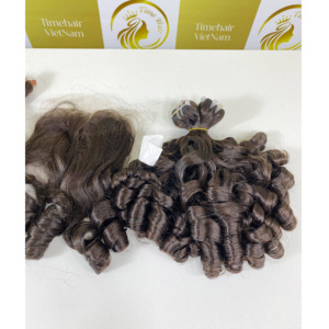 Pelo rizado hinchable Curl ondulado Vietnam Bonestright Bundles Hot Trending Lace Front Peluca transparente teje 5*5 HD Lace Frontal - Product Image 5