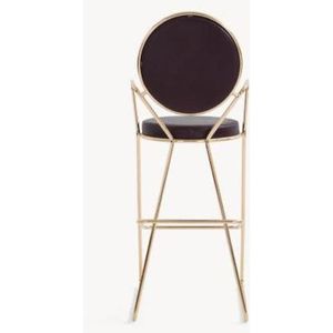 METAL WAVE Modish Stainless Steel Frame Bar <b>Stool</b> Velvet Cushion Seat Eco-Friendly Durable Modern Design for Home Commercial Use - Product Image 1