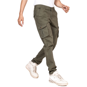 Personalizado mezcla de algodón cremallera regular hombres frente plano relajado gris Cargo Jeans pantalones Demin Twill Chino chándales pantalones proveedor - Product Image 6