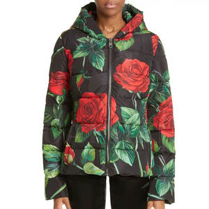 Veste bouffante imprimée pour femmes à la mode élégante toile à manches longues et fermeture éclair chaude tenue à la mode décontractée - Product Image 2