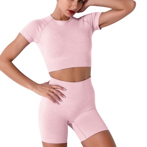 Custom Logo <b>Comfy</b> Cotton Spring Summer design crop top and pocket biker shorts sets women two piece short set for women - Product Image 2