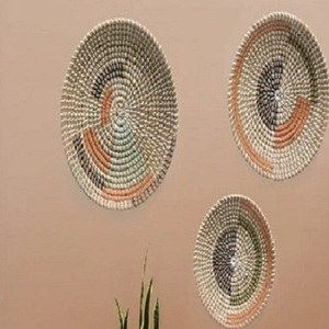 Cheap Price Unique Handcrafted Rattan Seagrass Woven Bamboo Baskets <b>Set</b> <b>of</b> <b>3</b> for Hanging <b>Wall</b> Decor <b>Art</b> Gallery <b>Wall</b> Baskets - Product Image 6